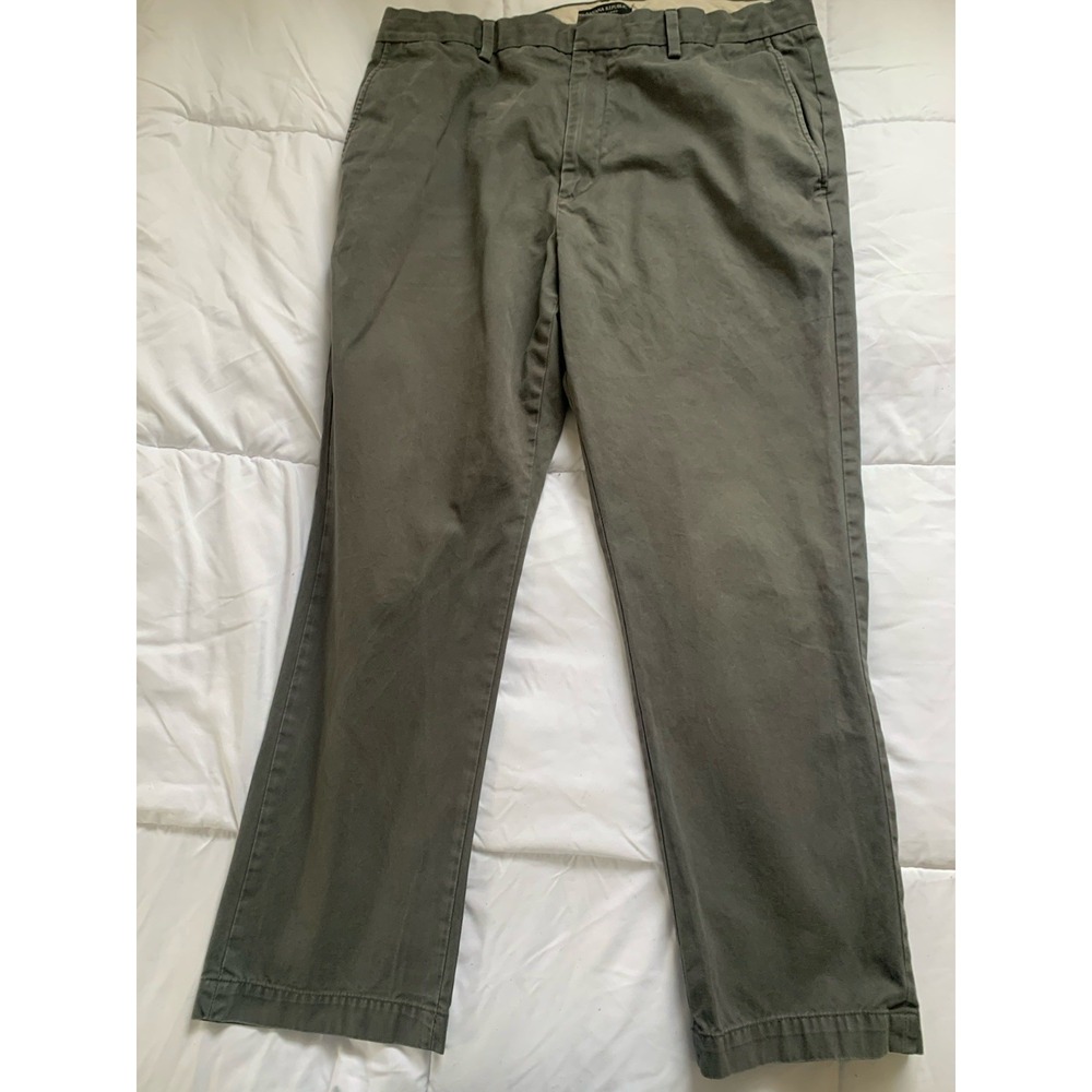Banana Republic Pants Men 36 x 32 Gray Aiden Flat Front Straight Leg